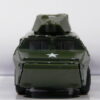 MAJORETTE VEHICULO MILITAR DE SEGUNDA MANO A ESCALA APROXIMADA 1/64. VISTA FRONTAL.