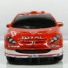 COCHE DE RALLY CON ALGUNAS SEÑALES DE USO A ESCALA APROXIMADA 1/58. VISTA FRONTAL.