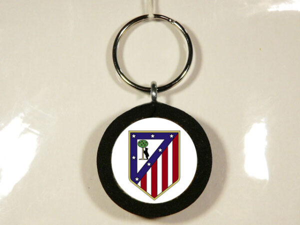 LLAVERO DE MADERA, GOMA Y METAL CON UN DISEÑO ÚNICO Y ORIGINAL.