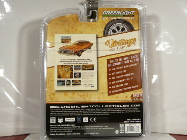 PARA MAYORES DE 14 AÑOS. COUPE CLÁSICO NUEVO EN MINIATURA A ESCALA APROXIMADA 1/64 DE LA SERIE LIMITADA VINTAGE AD CARS. VISTA TRASERA BLISTER.